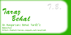 taraz behal business card